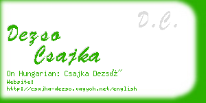 dezso csajka business card